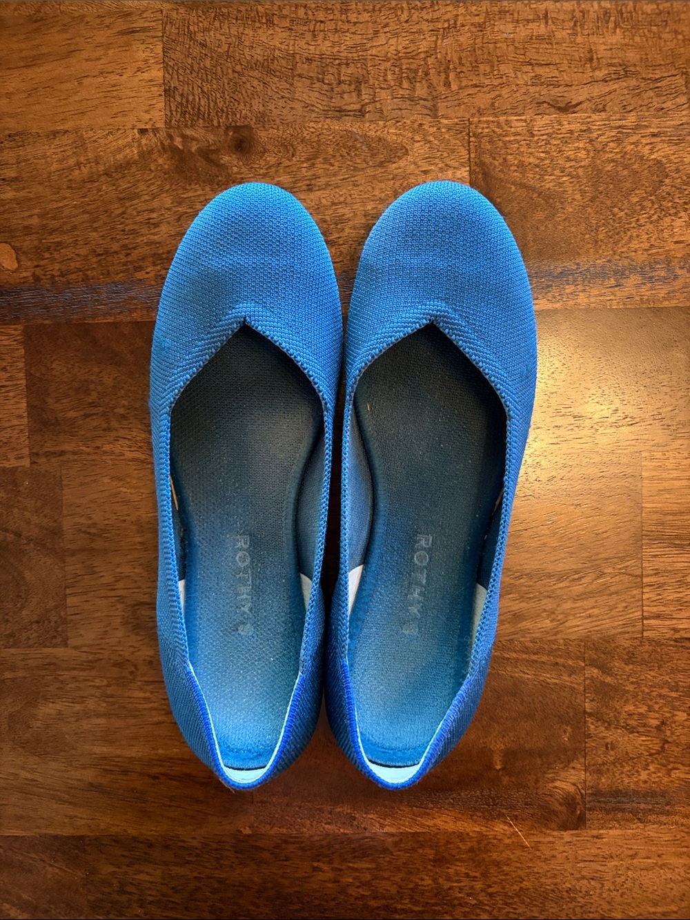 Rothy's Electric Blue Knit Ballet Flats